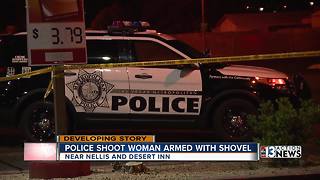 Woman armed with shovel shot by Las Vegas police