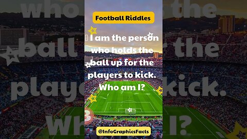 👐 I am the person who holds the ball up for the players to kick Who am I?