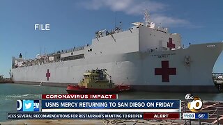 USNS Mercy returning to San Diego on Friday
