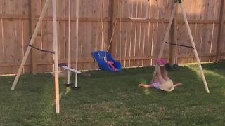 "Cute Girl Falls From Swing"