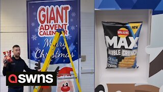 Company creates GIANT advent calendar filled with CRISPS