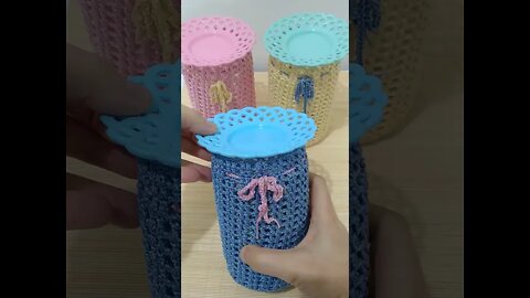 A Crochet Set Of 3 Jar's Cover #shorts