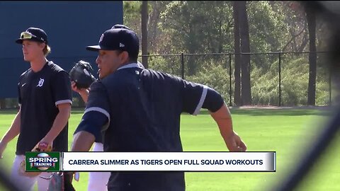 Miguel Cabrera slimmer as Tigers open full-squad workouts
