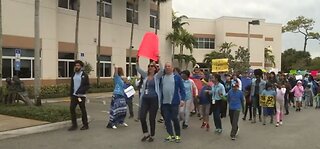 Parents, students & staff at Palm Beach School for Autism appear at protest against Senate Bill 82