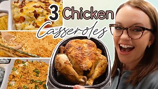 3 EASY CASSEROLES USING ROTISSERIE CHICKEN | RECIPES FOR ROTISSERIE CHICKEN