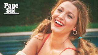 Blake Lively sports sizzling red bikini in new Betty Buzz ads