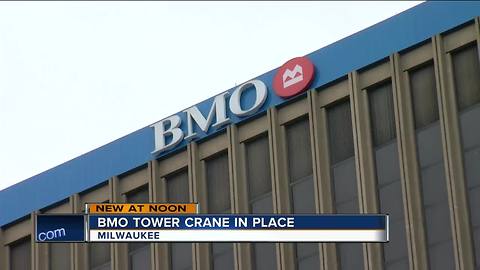 BMO Harris Tower crane officially in place