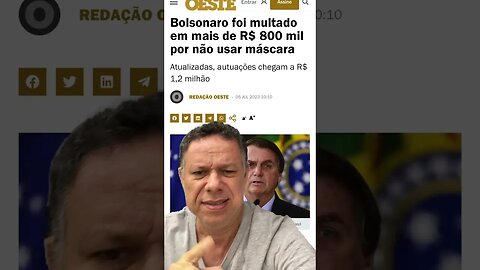 Jair Bolsonaro foi multado pelo menos oito vezes en São Paulo, por não usar máscara #shortsvideo