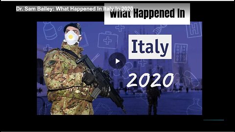 Dr. Sam Bailey: What Happened In Italy In 2020