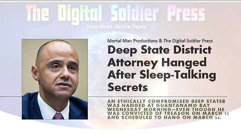 Deep State District Attorney Hanged After Sleep Talking Secrets - 4/22/24..