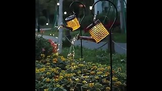 Solar Watering Can Light Hanging Waterfall