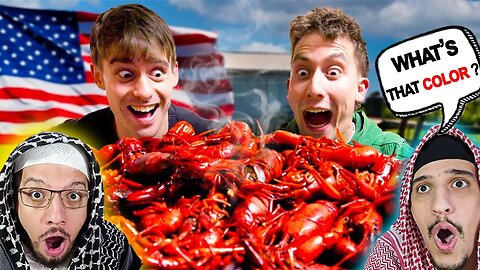 Arab Muslim Brothers Reaction To Brits try Louisiana Crawfish Boil for the first time!