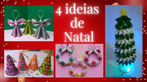 4 IDEIAS FÁCEIS PARA O SEU NATAL! ANJO! MINI GUIRLANDA! MINI ÁRVORE! DIY!