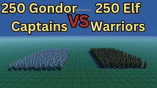 250 Gondor Captains Versus 250 Elf Warriors || Ultimate Epic Battle Simulator