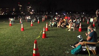 Rays fans cheer from socially-distant watch party at Spa Beach