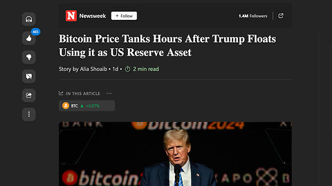 Trump Gets Blamed For The Price of Bitcoin Tanking!