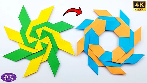 How to Make a Paper Ninja Star | Origami Transforming Ninja Star | Easy Paper Crafts Without Glue