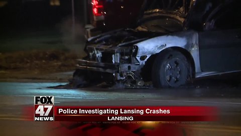 Police investigating Lansing crashes