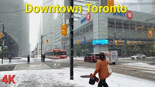 【4K】Toronto Canada 🇨🇦 Downtown Snowfall walk