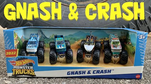 Hot Wheels Monster Trucks Gnash And Crash 4 Pack