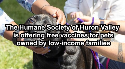 The Humane Society of Huron Valley is offering free vaccines for pets owned by low-income families