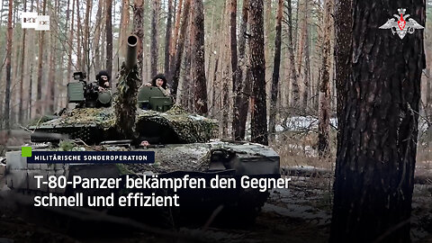 T-80-Panzer bekämpfen den Gegner schnell und effizient