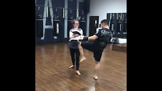 Contact kickboxing class at Elevate