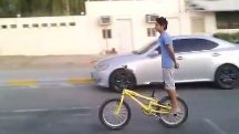 Cycling Stunt by Children in Al Ain, UAE
