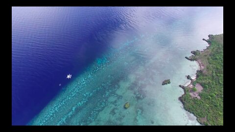 Philippines Aerial Coastlines- Moalboal-Pescador Island- Umbrella