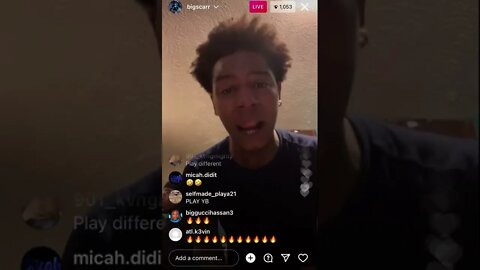 Big scarr on Instagram live listening to his new songs frm his mixtape🔥