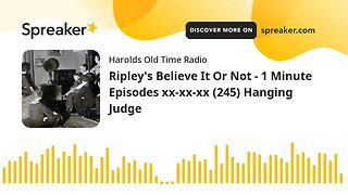 Ripley's Believe It Or Not - 1 Minute Episodes xx-xx-xx (245) Hanging Judge