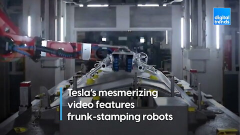 Tesla’s mesmerizing video features frunk-stamping robots