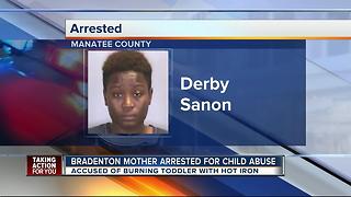 Mom accused of burning toddler with hot iron