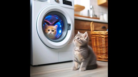 My little cat is doing the washing machine #cat #cats #dog #Story #Shorts #Short #foryou #fyp #cu