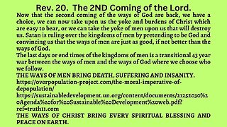 Rev. 20 The kingdoms of men are failing because we do not have agape love.