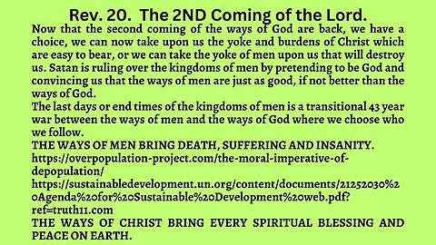Rev. 20 The kingdoms of men are failing because we do not have agape love.