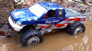 Replica '90's BiGFOOT gets MUDDY & GOES DEEP - MASSiVE: PANDA HOBBY 4WD 1/18 scale | RC ADVENTURES