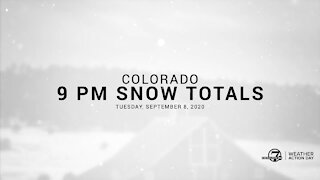 9 PM Colorado snow totals for Tuesday