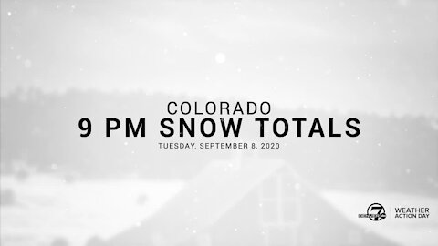 9 PM Colorado snow totals for Tuesday