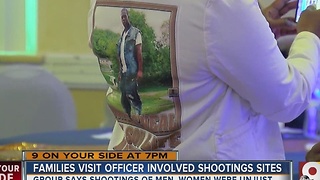 Families visit sites of officer-involved shootings