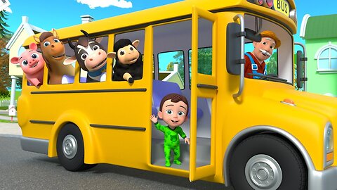 The Wheels on The Bus Song (Animal Version) | Nursery Rhymes & Kids Songs
