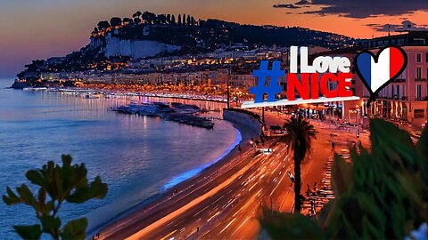 Exploring Nice, France in evening - 4K Walking Tour with Captions and Immersive Sound