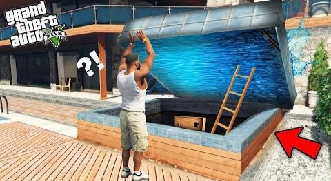 GTA 5 - Franklin Found New Secret Bunker Under Franklin's Small Swimming Pool in GTA 5