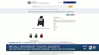 Youth jackets top the recall roundup