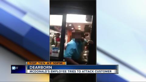 McDonald's employee tries to attack customer