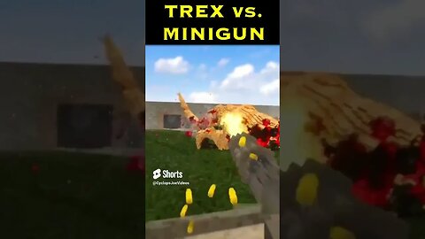 Trex vs. Minigun ….#gaming #funny #shorts