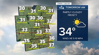 Colder Friday with partly cloudy skies and a high of 40