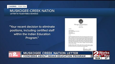 Muskogee Creek Nation letter expresses concerns about Indian Education Program