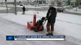 Cleaning up after the spring snowstorm