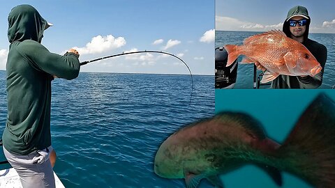 Fishing off the BEACH for Texas Grouper & Snapper (50 feet of water!) Gulf of Mexico
